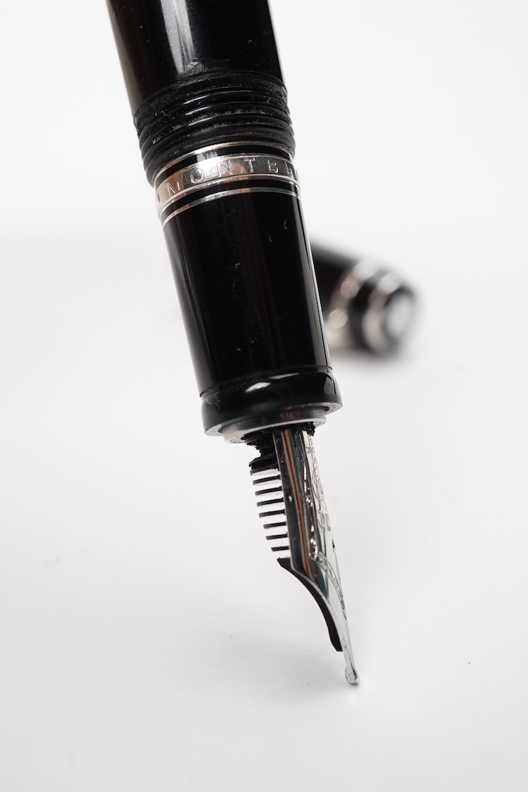 A Montblanc Boheme Noir retractable fountain pen, case with receipt